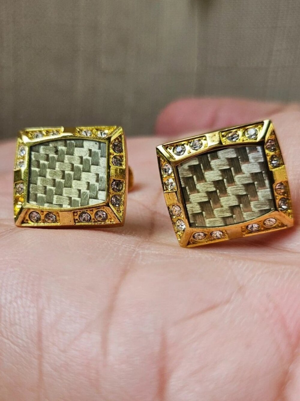 Father Day Gift Men Cuff Links Gold Tone Fashion Jewelry Dress Shirt Cuff Stud